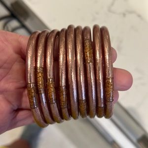 Pink Buddha bracelets set of 9